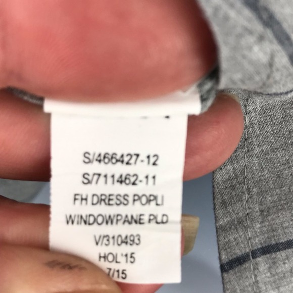 GAP Factory Classic Fit Poplin Plaid Shirt Gray L - Picture 5 of 6